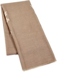 Heritagemoda - Neutrals Gi Certified Hand Embroidered Pashmina Cashmere Scarf - Lyst