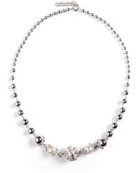 Kasun - Orb & 3 Ivory Pearl Necklace - Lyst