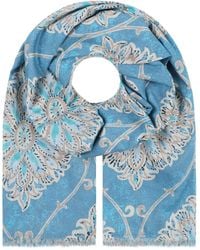 Luella Fashion - Neutrals Large Cotton Scarf Printed Pattern Denim - Lyst