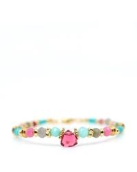 Shar Oke - Multi Colored Gemstone & 18K Brass Beaded Bracelet - Lyst