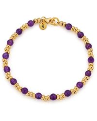Nellou Jewellery - Gem Amethyst Bracelet Birthstone February Plated Sterling - Lyst