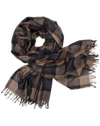 Kinalba - Neutrals Weekender Earth Check Cashmere & Silk Scarf - Lyst