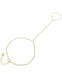 Harfi - Dainty Beaded Link Chain Plated Bracelet And Ring - Lyst
