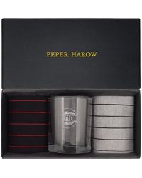 Peper Harow - Made in England - Pin Stripe & Luxury Socks Gift Box With Dad Glass - Lyst