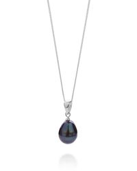 Nellou Jewellery - Ellen Mini Peacock Pearl Drop Necklace Sterling - Lyst