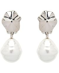 Emma Holland Jewellery - Platinum Shell & Baroque Pearl Clip Earrings - Lyst