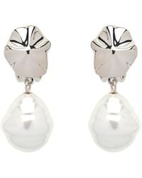 Emma Holland Jewellery - Platinum Shell & Baroque Pearl Clip Earrings - Lyst