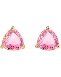 Juvetti - Trillion Sapphire Solitaire Stud Earrings - Lyst