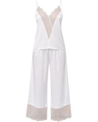 Oh!Zuza - Grace Satin Viscose Pyjama Set Lace Cream - Lyst