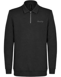 DAVID WEJ - Enzo Cotton Zip Polo - Lyst