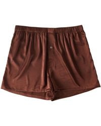 Soft Strokes Silk - Deep Coffee Pure Mulberry Silk Boxers - Lyst