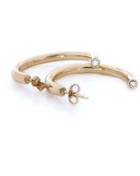 Gabriella Alicia - Diamond Hoop Earrings - Lyst