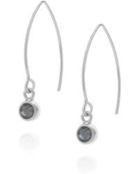 Nellou Jewellery - Labradorite Gem Dot Arc Earrings - Lyst