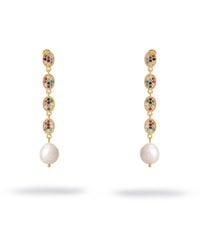 Ebru Jewelry - Radiant Gemstone & Pearl Cascade Earrings - Lyst