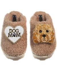 Laines London - Teddy Closed Toe Slippers With Enki Doo The Cockapoo & Dog Mum Mom Brooches - Lyst