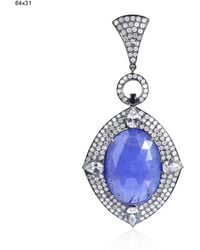 Artisan - 18K & Tanzanite, Sapphire & Diamond Statement Pendant - Lyst