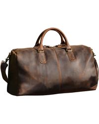 Touri - Genuine Leather Gym Bag With Shoe Storage - Lyst