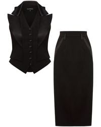 Tia Dorraine - Single-Breasted Waistcoat & Skirt Set - Lyst