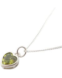 Sophelia - Mini Heart Peridot August Birthstone Necklace - Lyst