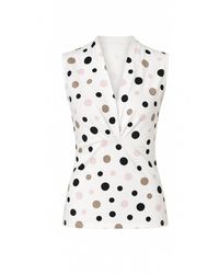 Conquista - Sleeveless Polka Dot Jersey Top - Lyst