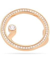 Meulien - Large Open Circle Ring With Floating Cz Stud - Lyst