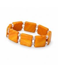 Saéa - Shell Pearl Chunky Tile Stretch Bracelet - Lyst