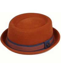 Dasmarca Hats - Leo Rust Felt Skimpy Brim Short Brim Rude Boy Mod Style Porkpie Hat - Lyst