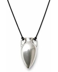 Pearl Code - Handcrafted Amphora Pendant On Cord Necklace - Lyst