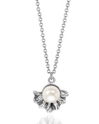 Unaloe - Sterling Seashell Necklace With Natural Pearl – Ocean Inspired Coastal Jewellery For - Lyst