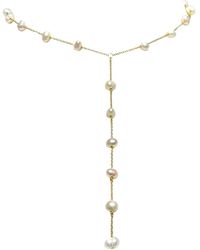 Eyeconic by Samar Ajram - Freshwater Pearl & Chain Lariat Necklace - Lyst