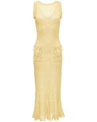Andreeva - / Neutrals Peach Rose Knit Dress - Lyst