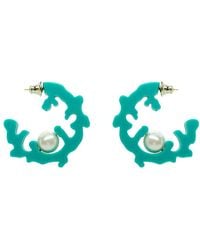Gissa Bicalho - Handmade Hoop Coral And Pearl S - Lyst