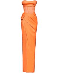 Angelika Jozefczyk - Palermo Corset High Slit Gown Orange - Lyst