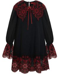 Pcfg - The Broderie Anglaise Edit Embroidered Detail Mini Dress - Lyst