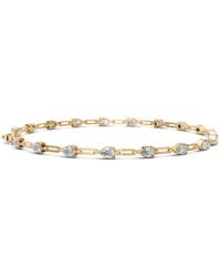 Aya Fine Jewelry - 14K Pear Cut Lab Grown Diamond 3 Carat Tennis Bracelet - Lyst