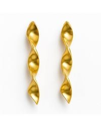 Silver & Elegant Co. - Twist Spiral Thick Plated Bronze Earrings - Lyst