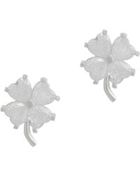 Spero London - Four Leaf Clover Sterling Stud Earrings - Lyst