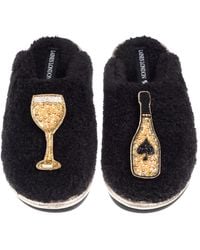 Laines London - Teddy Closed Toe Slippers With Ace Of Champagne Brooches - Lyst
