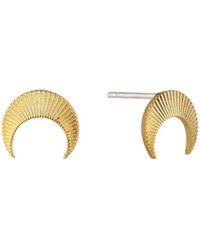 Bermuda Watch Company - Annie Apple Luna Sterling, Vermeil, Moon Stud Earrings - Lyst