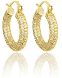 SHYMI - Thick Pave Hoops - Lyst