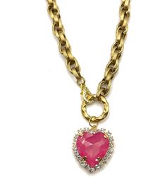 Achala Handcrafted - Rose Heart Crystal Pendant Necklace - Lyst