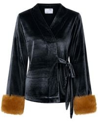 Ats the Label - Aurielle Velvet Fur Cuff Top - Lyst