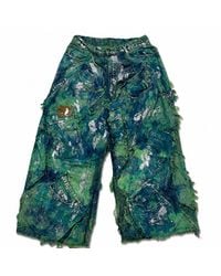 Zasta Studio - Wearable Ruins Shredded Wide Leg Colored Denim Pants D - Lyst