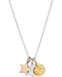 Posh Totty Designs - Textured Mixed Gold Sun Moon & Star Necklace - Lyst