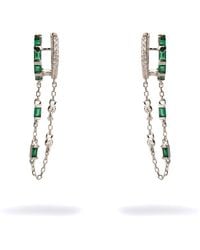 Ebru Jewelry - Sterling & Emerald Fashion Style Earrings - Lyst