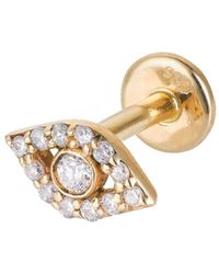 Zohreh - Diamond Evil Eye Flat Back Earring 14K - Lyst