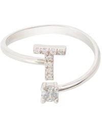 LÁTELITA London - Initial Ring Silver T - Lyst