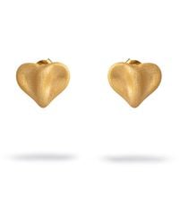 Ebru Jewelry - Golden Heartbeat Stud Earrings - Lyst