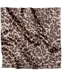 Lamberty Munich - Neutrals Smooth Cheetah Italian Mulberry Silk Scarf Dark - Lyst