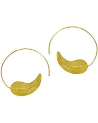Ottoman Hands - Feather Pull Through Earrings - Lyst